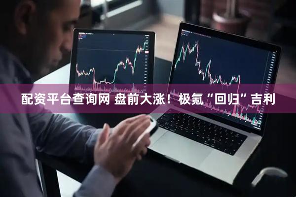 配资平台查询网 盘前大涨！极氪“回归”吉利