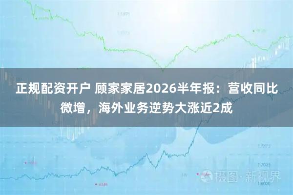 正规配资开户 顾家家居2026半年报：营收同比微增，海外业务逆势大涨近2成